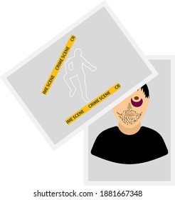 Photograph Evidence Icon. Flat Color Design. Vector Illustration.