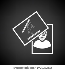 Photograph Evidence Icon. White on Black Background. Vector Illustration.