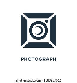 Photograph icon. Black filled vector illustration. Photograph symbol on white background. Can be used in web and mobile.