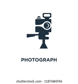 Photograph icon. Black filled vector illustration. Photograph symbol on white background. Can be used in web and mobile.