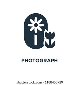 Photograph icon. Black filled vector illustration. Photograph symbol on white background. Can be used in web and mobile.