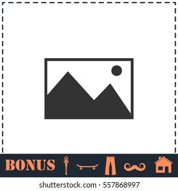 Photograph icon flat. Simple vector symbol and bonus icon