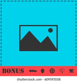 Photograph icon flat. Simple vector symbol and bonus icon