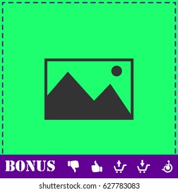 Photograph icon flat. Simple vector symbol and bonus icon