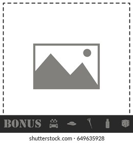 Photograph icon flat. Simple vector symbol and bonus icon