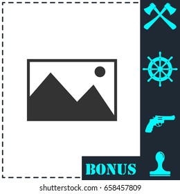 Photograph icon flat. Simple vector symbol and bonus icon