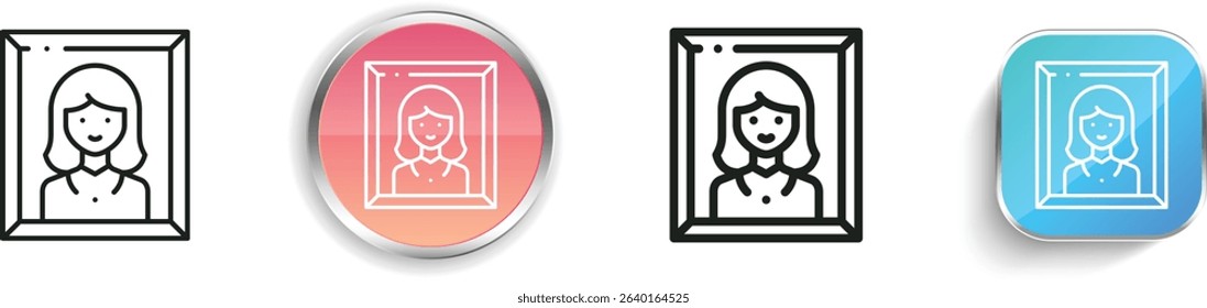 photograph icon. Thin Linear, Regular and Button Style Design Isolated On White Background