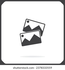 photograph icon, vector illustration. Flat design style