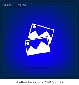 photograph icon, vector illustration. Flat design style