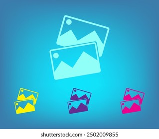 photograph icon, vector illustration. Flat design style