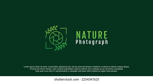 Photograph logo with nature concept design icon illustration