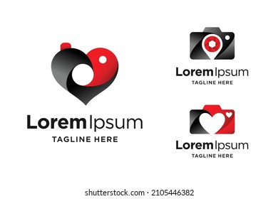 photograph lovers logo with love concept