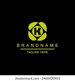 Photograph style letter K logo design template with vector illustration