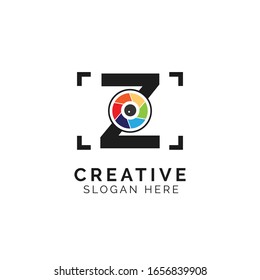Photograph style letter Z logo design template with vector illustration.