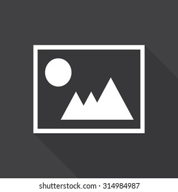 photograph - vector icon with long shadow.