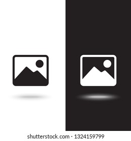 photograph vector icon on black and white background