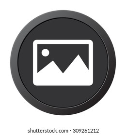photograph - vector icon on a grey button