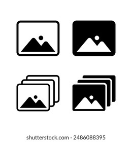 photograph vector icon set color editable