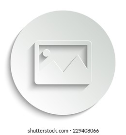  photograph - vector icon with shadow on a round button