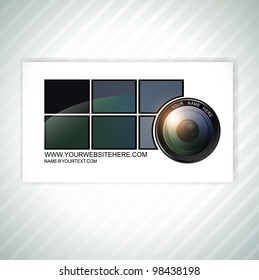 Photographer Abstract Business Card Template With Camera Lens