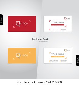 Photographer (and graphic designer) colorful business cards - vector templates