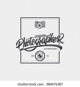 Photographer badge insignia for any use such as signage design corporate identity, prints on apparel, stamps