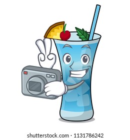 Photographer blue hawaii mascot cartoon