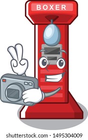 Photographer boxing game machine in the character