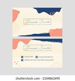 Photographer Business Card With Brush Effect In Front And Back Side.