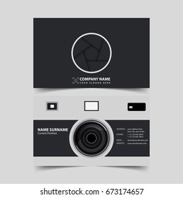 Photographer Business Card Design Template. 