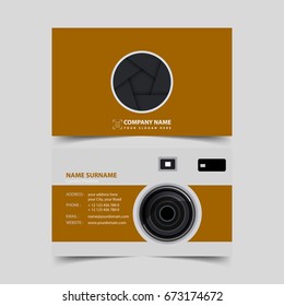 Photographer Business card design template. 