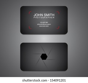 Photographer Business Card Template, Photography, Photo, Presentation. Logo, Logotype, Brand, Branding, Identity, Company, Stationery. Clean And Modern Style