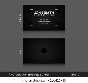 Photographer Business Card Template, Photography, Photo, Presentation. Logo, Logotype, Brand, Branding, Identity, Company, Stationery. Clean And Modern Style