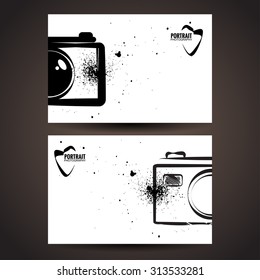 Photographer Business Card Template.Photo Labels.Photo Studio Logo.Vector Illustration.