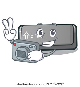 Photographer button shift in the cartoon shape