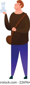 Photographer With Camera Curvy 2 UI Banner Illustration Vector EPS