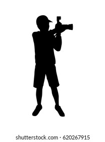 Photographer with camera isolated vector