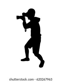 Photographer with camera isolated vector