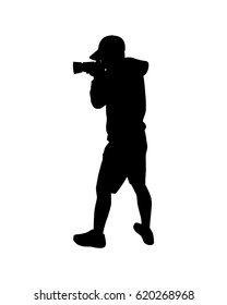 Photographer with camera isolated vector