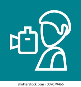 Photographer, camera, lens icon vector image. Can also be used for professionals. Suitable for web apps, mobile apps and print media.