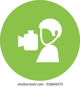 Photographer, camera, lens icon vector image. Can also be used for professionals. Suitable for web apps, mobile apps and print media.