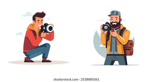 Fotograf, Kamera, Foto, Fotografie, Ausrüstung, professionell, Vektorgrafik, Illustration, Objektiv, Foto, Studio, Technologie, digital, Film, kreativ, Bild, Design, Person, Grafik, einzeln, Kunst,