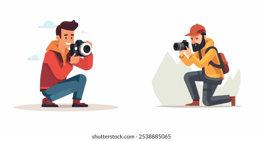 Fotograf, Kamera, Foto, Fotografie, Ausrüstung, professionell, Vektorgrafik, Illustration, Objektiv, Foto, Studio, Technologie, digital, Film, kreativ, Bild, Design, Person, Grafik, einzeln, Kunst,