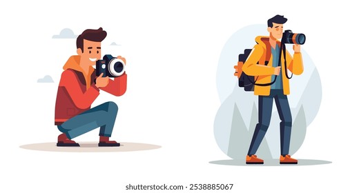 Fotograf, Kamera, Foto, Fotografie, Ausrüstung, professionell, Vektorgrafik, Illustration, Objektiv, Foto, Studio, Technologie, digital, Film, kreativ, Bild, Design, Person, Grafik, einzeln, Kunst,