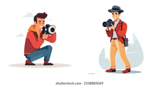 Fotograf, Kamera, Foto, Fotografie, Ausrüstung, professionell, Vektorgrafik, Illustration, Objektiv, Foto, Studio, Technologie, digital, Film, kreativ, Bild, Design, Person, Grafik, einzeln, Kunst,