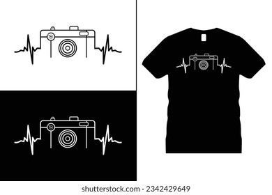 Fotograf oder Kamera T-Shirt-Design-Vektorgrafik. Verwendung für T-Shirt, Becher, Aufkleber, Karten usw.