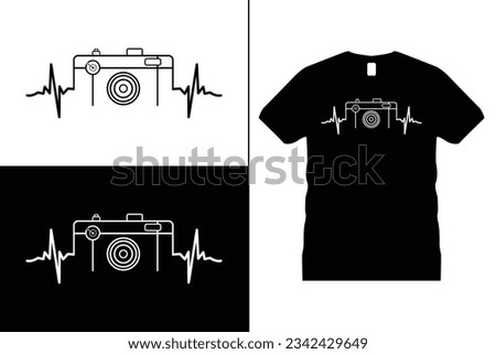 Photographer or Camera Tshirt design vector. Use for T-Shirt, mugs, stickers, Cards, etc.