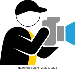 Ilustración vectorial de diseño de tipografía de cámara de fotógrafo para la profesión de pasatiempo, toma de fotos artísticas y habilidad creativa sobre fondo transparente.