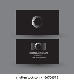 Photographer card and Business card, vector design