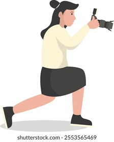 Photographer Cartoon Character. Professional Photographer. Vector Illustration Design